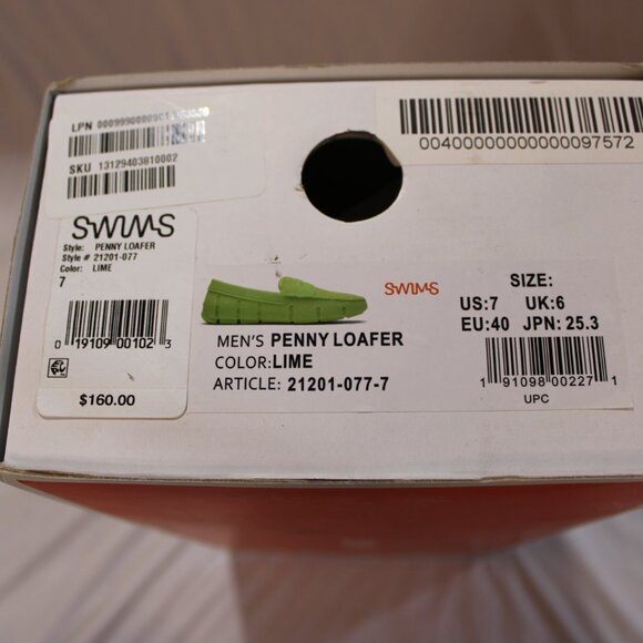 SWIMS Penny Loafers Neon Yellow Size 7 NWB main image 4